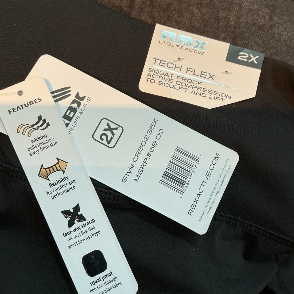 RBX Live Life Active black cropped ankle pant Women’s size 2X - Picture 7 of 8